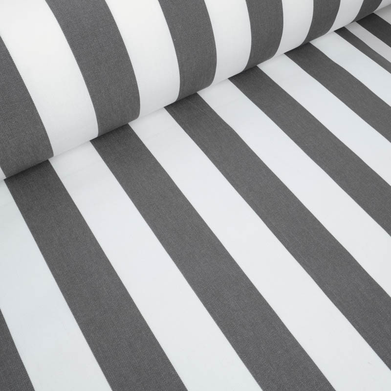 Outdoor Traité Teflon Rayures Gris Foncé - Maison Klem